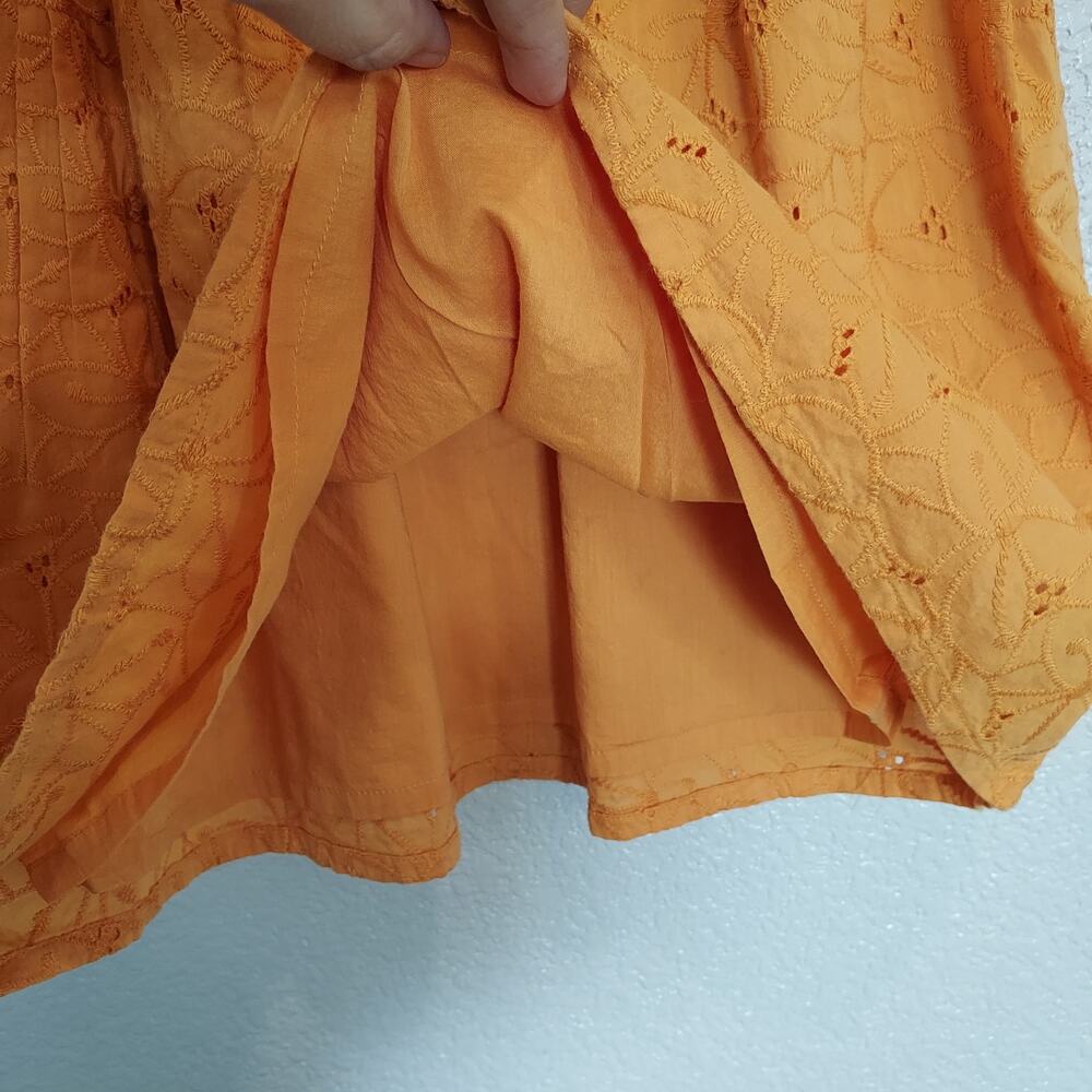 BeeBay Mustard Yellow Eyelet Dress Size 7 - Picture 7 of 8